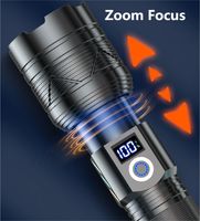 Lampe torche en aluminium Zoom haute puissance Lampe laser LED blanche Fluorescente Rechargeable Lampe flash étanche pour la randonnée