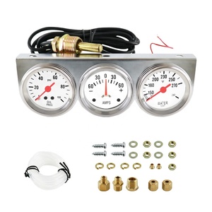Wenle phổ 12V 24V 2''52mm Ba 3 đồng hồ đo <span class=keywords><strong>Set</strong></span> Meter Kit nhiệt độ nước áp suất dầu Kit phổ Ba đo <span class=keywords><strong>Set</strong></span> - Product Image 1