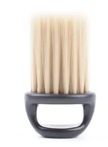 Toptan profesyonel Salon sakal fırçası yuvarlak şekil plastik saplı berber dükkanları için erkekler için yumuşak naylon Hairbrush