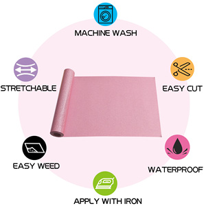 Vinile Termotrasferibile Glitterato in PU Facile da Tagliare per Cricut, <span class=keywords><strong>T</strong></span>-Shirt, Abbigliamento, Design Fai-da-Te Renli - Product Image 4