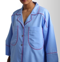 Nouveauté spéciale printemps automne femmes 100% coton popeline ensemble de vêtements de nuit 3/4 manches pyjamas dames lin 2 pièces pyjama ensemble