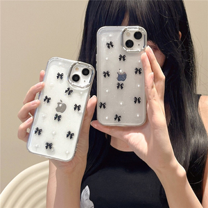 Custodia per Cellulare in Silicone TPU <span class=keywords><strong>Trasparente</strong></span> con Fiocco in Resina Epossidica e Perla, Stile Coreano Ins, per <span class=keywords><strong>iPhone</strong></span> 15 Pro Max 16 <span class=keywords><strong>13</strong></span>/12 14 11 Plus 17 - Product Image 2