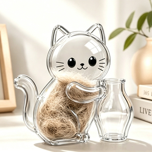 ROKI OEM Imán de nevera de acrílico transparente con diseño de gato lindo, recuerdo, regalo para mascotas, colgante para bolso con pelo de perro, mini conservador de pelo de perro, Navidad - Product Image 5