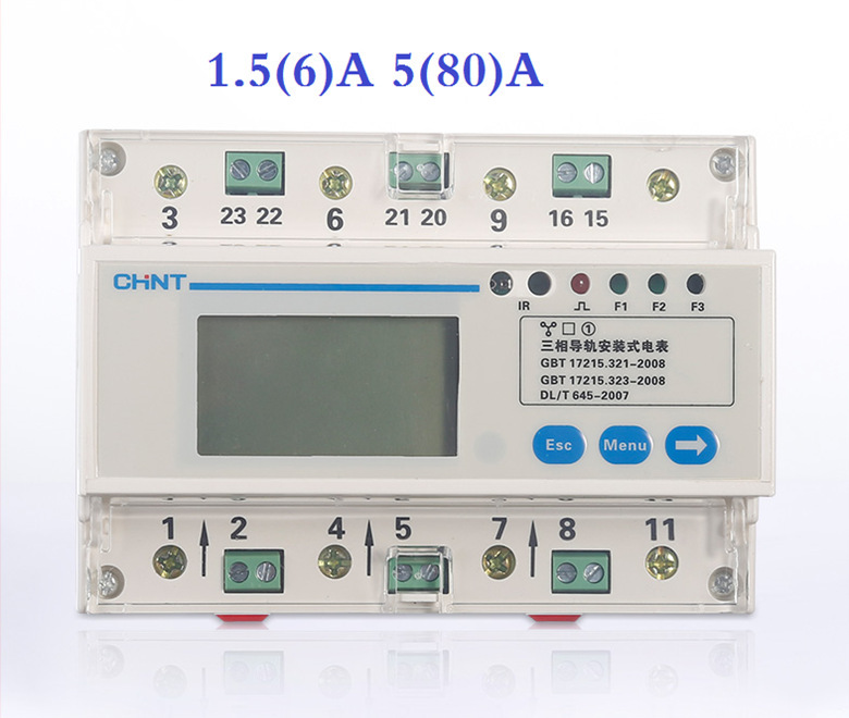 Hot Sale Chint DTSU666 220V Watt-hour Meter Intelligent Digital Display THREE-phase Miniature Electronic
