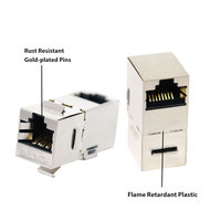 Connecteur 180 degrés CAT6 Keystone Jack modulaire RJ45 modulaire 8P8C STP FTP femelle à femelle coupleur en ligne