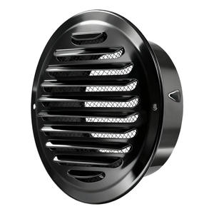 Grille <span class=keywords><strong>d</strong></span>'aération ronde en acier inoxydable noir avec peinture cuite, à embout plat, pour sortie de ventilation et couvercle de grille <span class=keywords><strong>d</strong></span>'échappement - Product Image 4