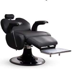 Fauteuil de coiffure noir haute densité 2026, inclinable, siège en cuir PU, structure en acier, rotation à 360°, réglage hydraulique de la hauteur, pour barbier - Product Image 5
