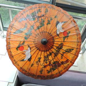 DD1515 Paraguas Clásico de Papel Encerado con Diseño de Dragón y Fénix de Tailandia, Impermeable, Decoración de Bar, Parasol Hecho a Mano - Product Image 1