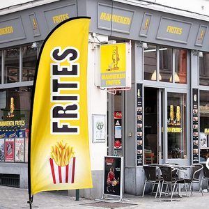 Bandera Publicitaria para Puesto de <span class=keywords><strong>Comida</strong></span>, Bandera de Pluma sin Viento para Publicidad Comercial de Salón de Belleza - Product Image 4