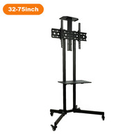 Venta directa de fábrica Universal LED LCD Flat Panel TV Cart 32-75 pulgadas Altura ajustable Floor Stand Rolling TV Cart