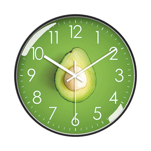 Horloges à avocat au design moderne Horloge murale fruits dans la cuisine Décoration intérieure Art mural Horologe Non tic-tac - Product Image 1