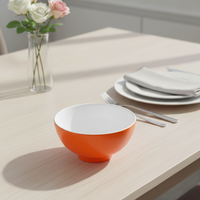 Bol à petit-déjeuner élégant en mélamine orange 11 x 6 cm, poli, écologique, vaisselle de table pour mariage, bol à petit-déjeuner pratique