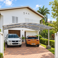 Abri de voiture en polycarbonate pour extérieur, résistant aux vents forts, abri de voiture en aluminium, haute résistance aux chocs, auvent de voiture