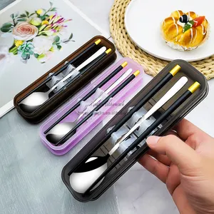 Cutlery 3559 Quality High End Ruyi Spoon And Chopstick Set 304 Stainless Steel Cutlery Forks Spoons Chopsticks