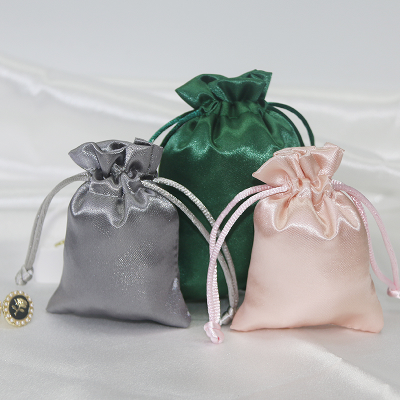 Custom Small Colorful Drawstring Soft Silk