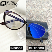 Lunettes TR90 Œil de Chat Femme Photochromiques Bleues Anti-Reflet Photogray – Nouveau Design Qingqing & Charnière à Ressort Confort Visuel 2026