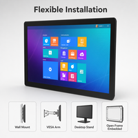 Casing Logam Hitam Baru 12 V DC Layar LCD Industri Open Frame 10.1 Inci Monitor Layar Sentuh Kapasitif USB VGA DVI 1280x800