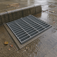Grille en acier galvanisé à chaud antidérapante pour passerelle, plateforme, marche d'escalier, couvercle de drainage ASTM/EN, feuilles découpées