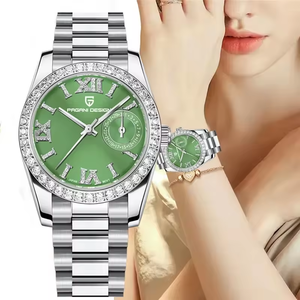 ساعة كوارتز جديدة للنساء PAGANI DESIGN 2024 PD-1776 مقاس 32 مم من الستانليس ستيل وزجاج ياقوت 100 متر ساعة مضادة للماء - Product Image 2