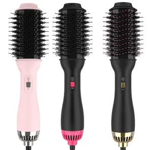 SMET Best 1000w Professional 2 In 1 Detachable Interchangeable Styler Comb Electric Hot Air Brush One Step Hair Dryer Brush