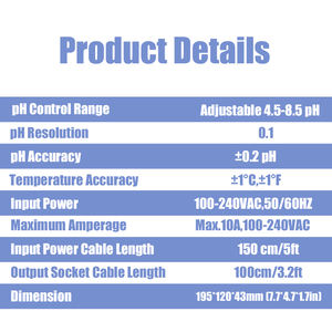 Sistema de Control de <span class=keywords><strong>pH</strong></span> Automático Profesional, Monitor Inteligente de Calidad del Agua con Regulación Precisa de <span class=keywords><strong>pH</strong></span> para Uso Industrial - Product Image 4