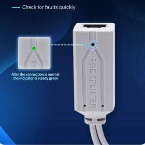 48V ถึง 2.4A POE 10/100Mbps สำหรับอุปกรณ์เสริมกล้องวงจรปิด TYPE-C Poe ไฟแสดงสถานะในตัว วัสดุ ABS - Product Image 1