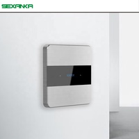 Système d'automatisation de la maison intelligente SEXANKA KNX EIB, interrupteurs muraux tactiles en aluminium arrondis pour le contrôle de la température, modèle ZF-TK-04GT-1
