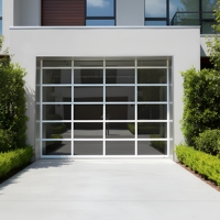 Conception moderne industrielle Porte de garage sectionnelle en alliage d'aluminium Noir Imperméable Caractéristiques Surface finie Prix économique