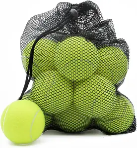 12 Pack Advanced Training Tennis Practice Balls Pet Puppy Playing Toys With Mesh Bag Good For Beginner Training Dog Tennis Balls