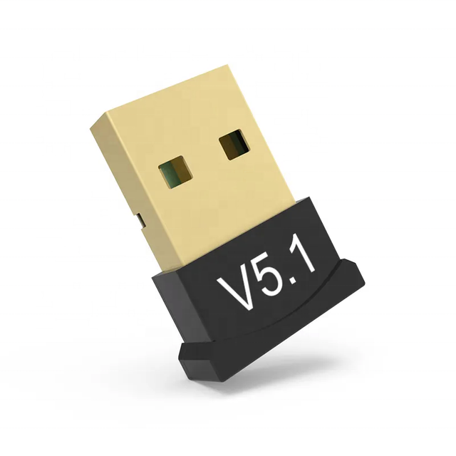 Portable USB BT5.1 Adapter Wireless ABS Audio Adapter with Plug Play Feature Keyboard Mouse Laptop Headset Coverage 10m