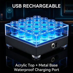 <span class=keywords><strong>GEMEI</strong></span> GMT4101: acrílico recargable con LED, estante para gafas 12-24, servicio de vuelo, pantalla de cristal de chupito VIP - Product Image 4