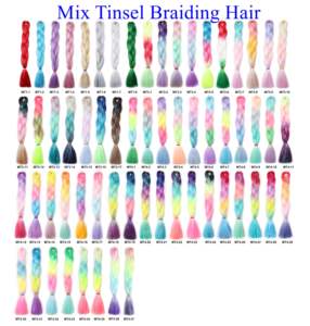 NEW Bling Glitter Mix Tinsel Heat Resistant Jumbo <strong>Braids</strong> Braiding Hair With Rubber Band Tie Synthetic Ponytail Hair Extensions - Product Image 5