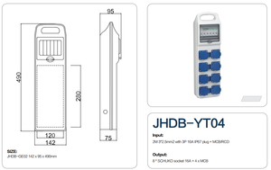 16a עמיד למים ABS מחשב נייד הפצה אתר ip44/ip67 מדורג ציוד חלוקת חשמל ציוד פלדה - Product Image 3
