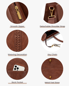 Sac de travail LOVEVOOK en cuir PU vintage, sacoche pour <span class=keywords><strong>ordinateur</strong></span> portable 15,6 pouces, sac d'<span class=keywords><strong>ordinateur</strong></span> imperméable, sacoche de bureau, sacoche pour <span class=keywords><strong>ordinateur</strong></span> portable pour femmes - Product Image 6
