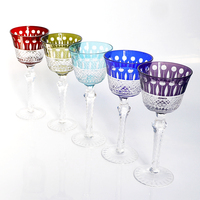 Verres à vin en cristal multicolores, flûte à champagne, verre à boire, fait à la main, sculpté à la main, Edo Kiriko, cadeau de mariage avec boîte
