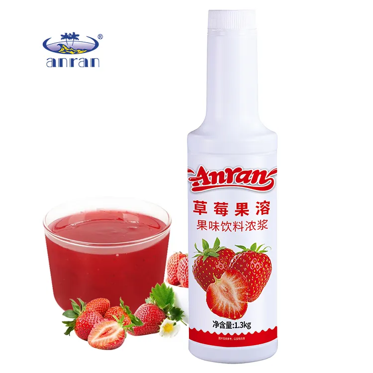 Strawberry jam with pulp granules strawberry fruit pulp concentrate cheese berry berry fruit tea smoothie milk tea ingredients