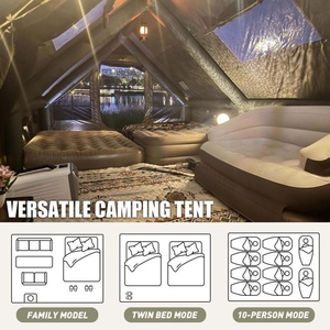 CZFIT LH2701 Tenda da Campeggio Gonfiabile Portatile a Doppio Strato per Quattro Stagioni, Impermeabile in Tessuto Oxford PVC, Montaggio Rapido, Due Camere da Letto - Product Image 5