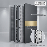 Puerta de Seguridad Blindada de Lujo SODERFE para Villa, Insonorizada 40db, Silenciosa, de Acero Multicapa, Entrada Moderna con Cerradura Inteligente Exterior