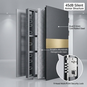 <span class=keywords><strong>Porte</strong></span> de sécurité blindée de luxe SODERFE pour villa, insonorisation 40 dB, acier multicouche, entrée moderne, serrure intelligente, <span class=keywords><strong>porte</strong></span> d'entrée - Product Image 5