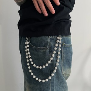 12mm Disco Ball Perlé Couches Pendentif Sac Jeans Poche Ceinture Chaînes Hip Hop Strass Perles Portefeuille Chaîne pour Hommes Femme Cadeau - Product Image 4
