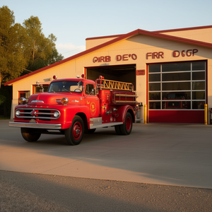 Camiseta del Departamento de Bomberos del Condado de Los Ángeles, Escuadrón de Rescate 51, diseño clásico de camión de emergencia vintage - Product Image 3