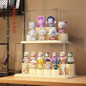 Présentoir rectangulaire en <span class=keywords><strong>plastique</strong></span> pour <span class=keywords><strong>rangement</strong></span> de boîtes mystères avec éclairage, vitrine anti-poussière pour figurines et poupées, vente en gros - Product Image 2