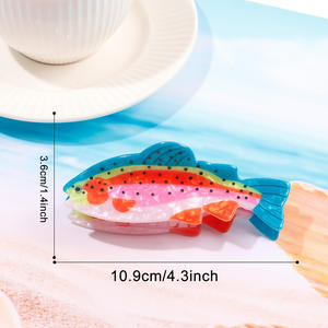 Vente en gros d'accessoires pour cheveux en plastique, poissons tropicaux et requins, style dessin animé mignon, style européen et américain, pour femmes - Product Image 5