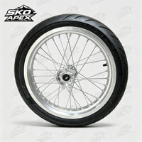 Jeu de roues argentées Sur-Ron Ultra Bee 17 pouces, construction robuste, Plug & Play, rayons haute résistance 110/70-17 et 140/60-17