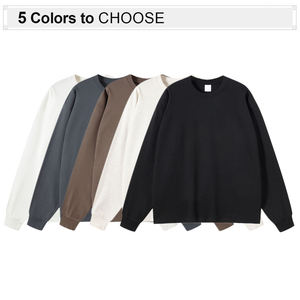 Venta al por mayor de alta calidad de peso pesado 100 algodón en blanco personalizado camisetas de manga larga - Product Image 2