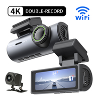 Caméra embarquée avant et arrière 4K IPS, enregistrement en boucle, vision nocturne, détection de mouvement par capteur G, double canal, garantie 1 an, F2