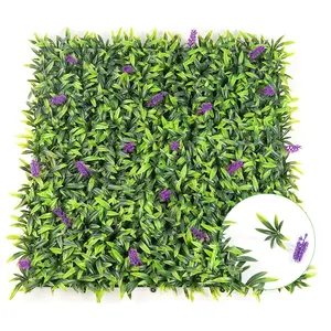 Outdoor Panel Hedge Boxwood Green Mountain Lawn Hanging Artificial Grass Mat Plant Wall Panels Artificial Decoration For Garden