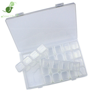 Contenitore Quadrato per Nail Art, 28 Scomparti, Porta Gioielli in Plastica Trasparente, 7 Set di Bottiglie Indipendenti Staccabili - Product Image 1