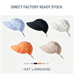 Quick Dry Wide Brim Drawstring Sun <b>Hat</b> UV Protection Foldable Outdoor Fisherman Baseball <b>Cap</b> Unisex Travel Running Blank <b>Hat</b> - Product Image 3