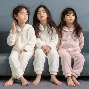 Ropa de dormir de franela cálida para niñas, pijamas para niños, conjuntos de ropa de dormir de invierno, monos suaves sueltos, novedad - Product Image 3